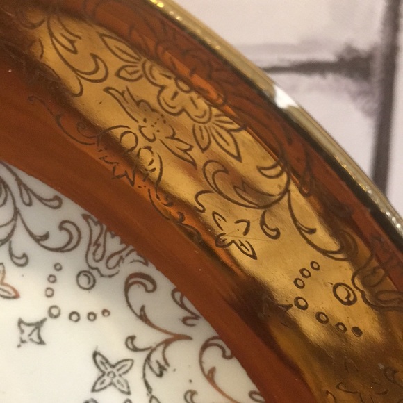 VTG 22K Gold Trim Crest-O-Gold Victorian Courting Couple Ornate Bowl 1930s - Picture 12 of 12